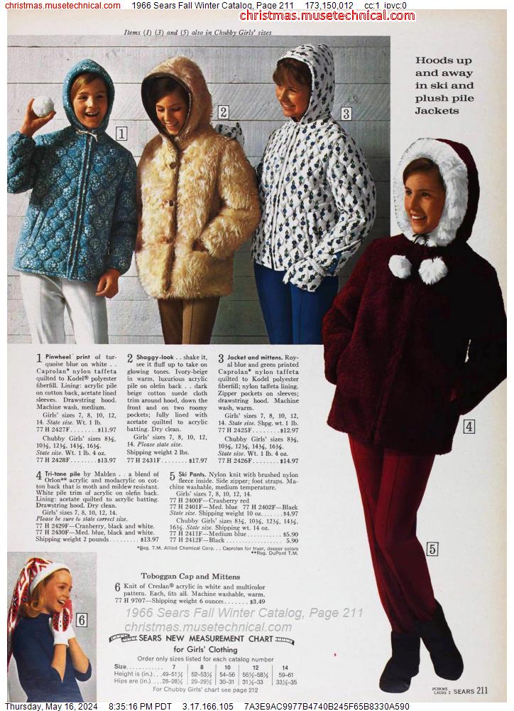 1966 Sears Fall Winter Catalog, Page 211