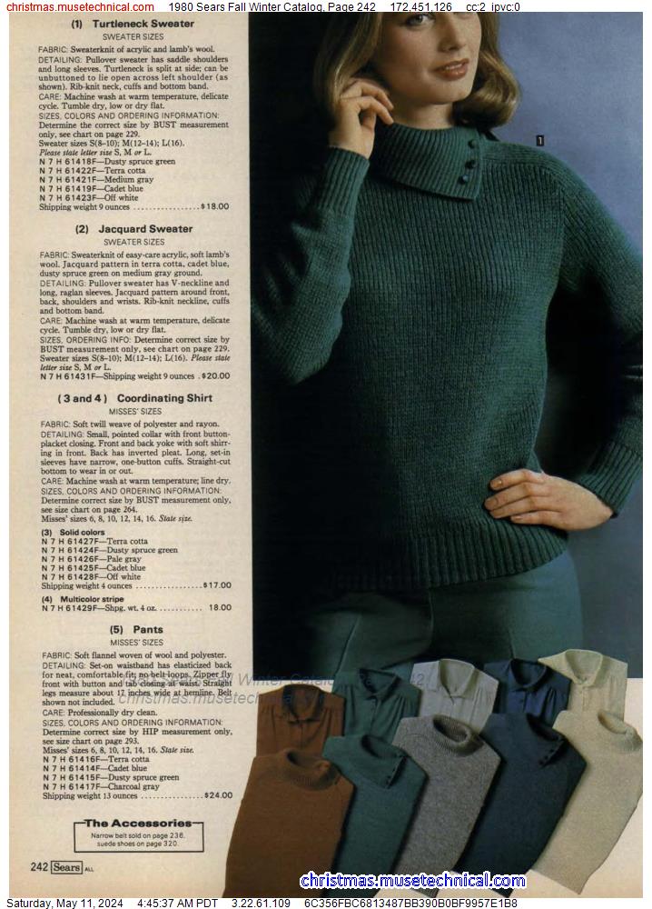 1980 Sears Fall Winter Catalog, Page 242