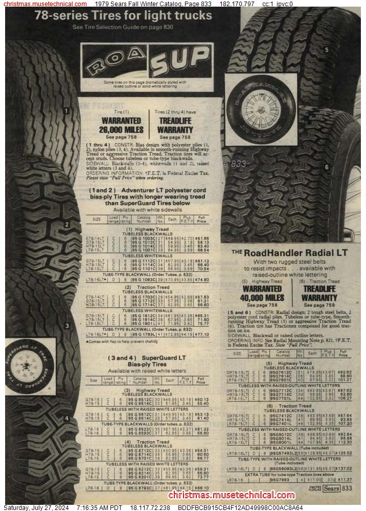1979 Sears Fall Winter Catalog, Page 833