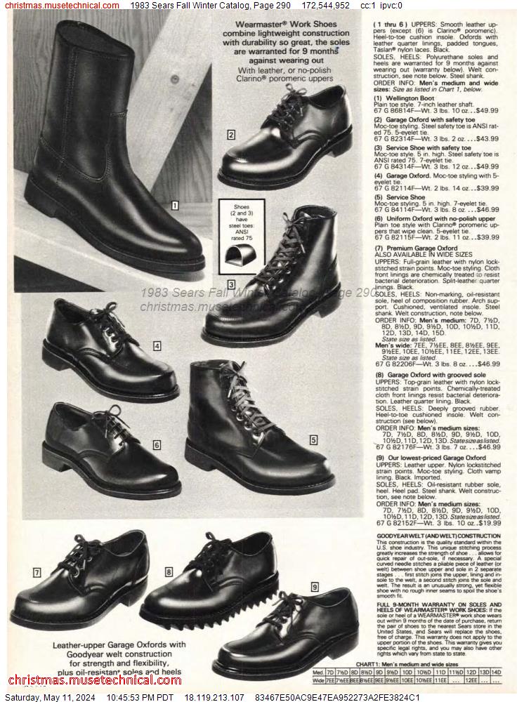 1983 Sears Fall Winter Catalog, Page 290