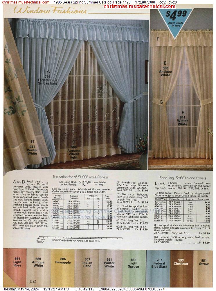 1985 Sears Spring Summer Catalog, Page 1123