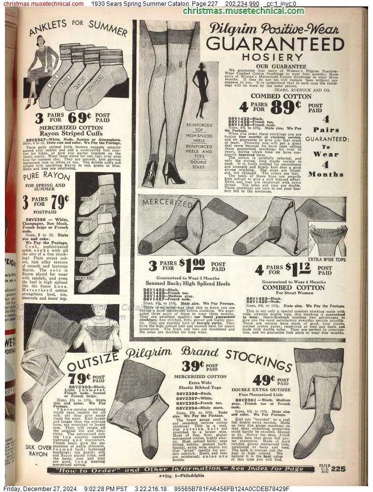 1930 Sears Spring Summer Catalog, Page 227