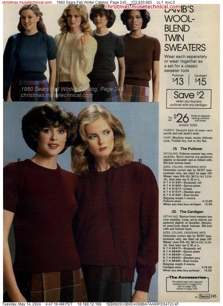 1980 Sears Fall Winter Catalog, Page 245