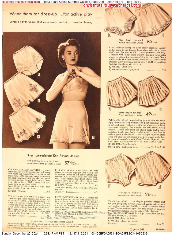 1943 Sears Spring Summer Catalog, Page 229