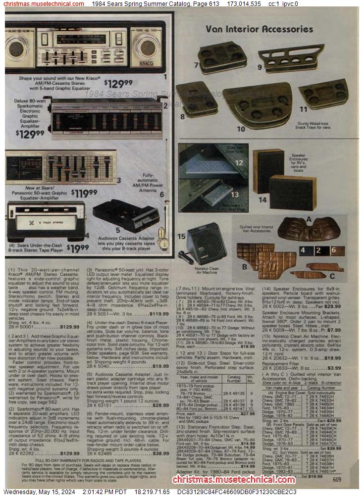 1984 Sears Spring Summer Catalog, Page 613