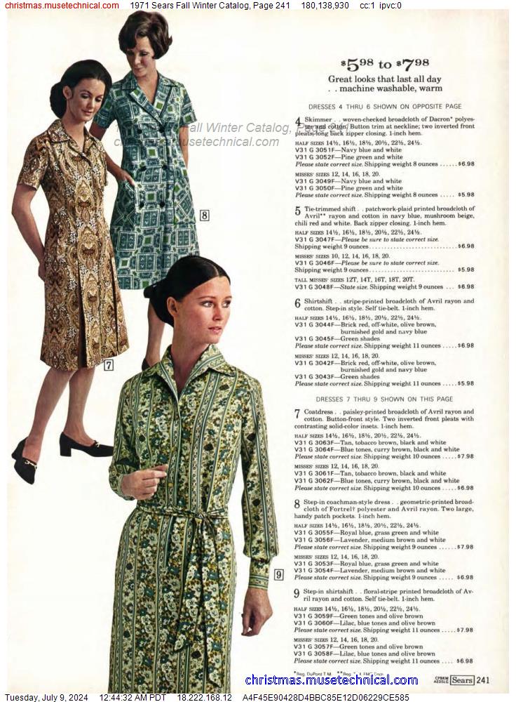 1971 Sears Fall Winter Catalog, Page 241