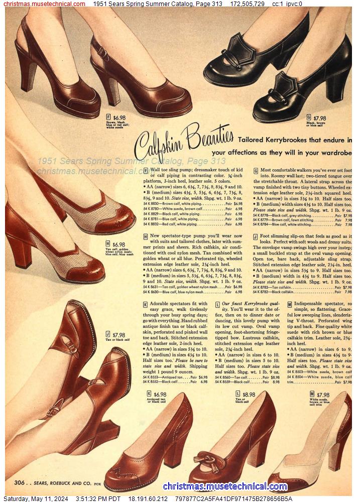 1951 Sears Spring Summer Catalog, Page 313