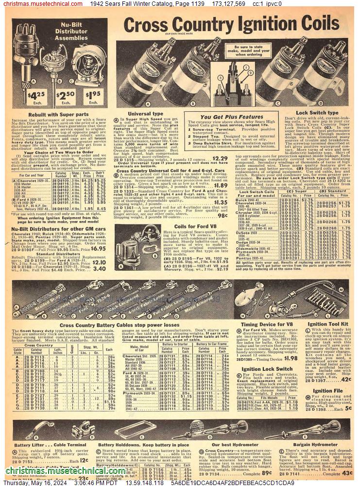 1942 Sears Fall Winter Catalog, Page 1139