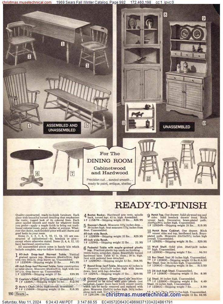 1969 Sears Fall Winter Catalog, Page 992