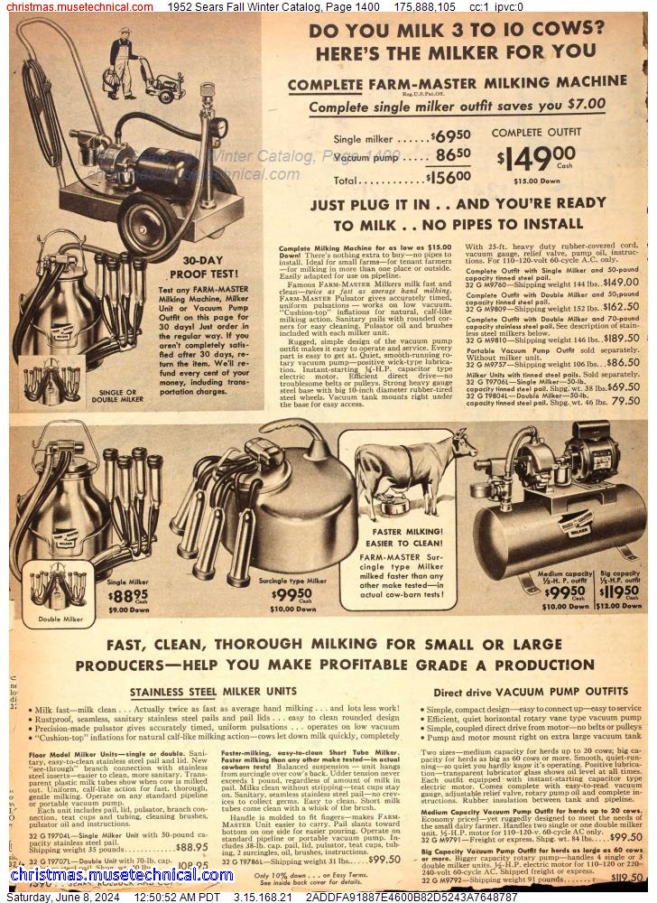 1952 Sears Fall Winter Catalog, Page 1400