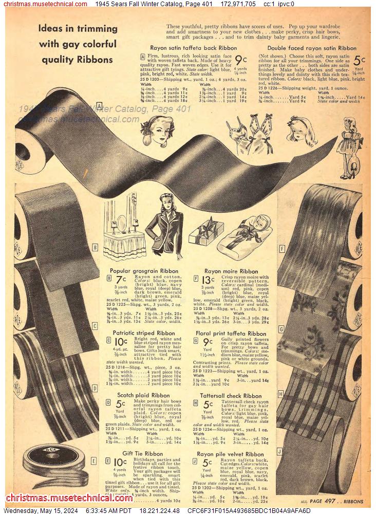 1945 Sears Fall Winter Catalog, Page 401