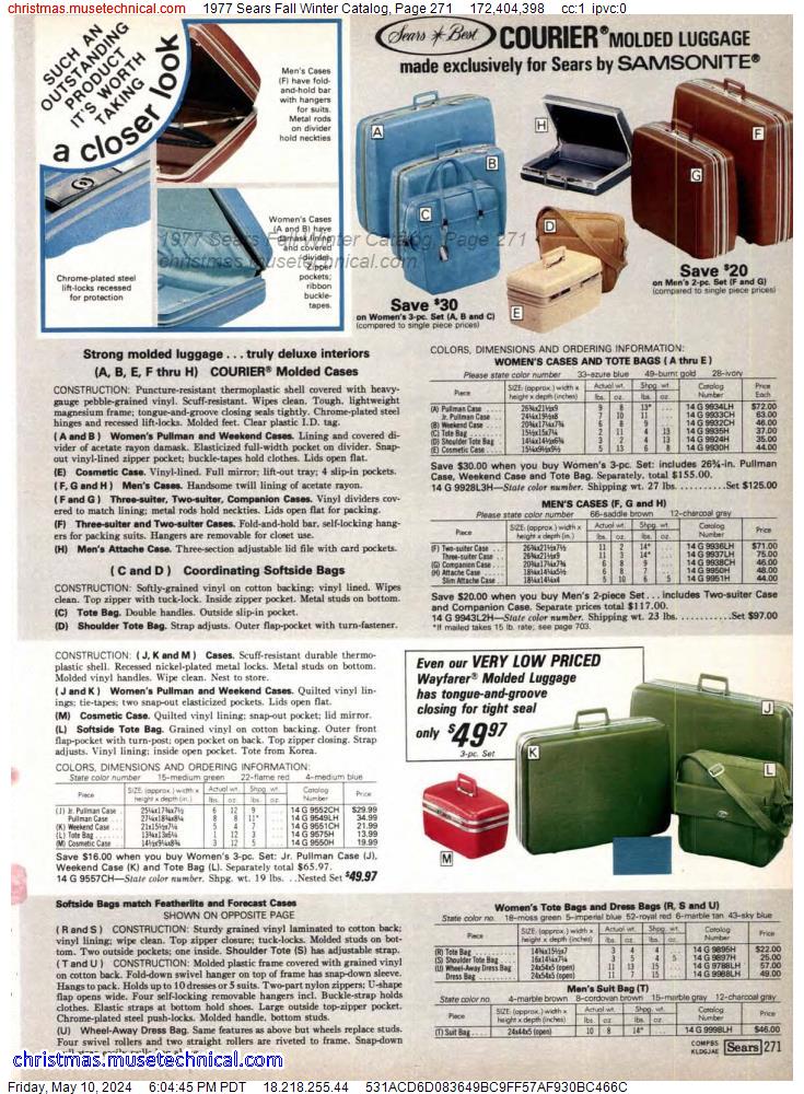 1977 Sears Fall Winter Catalog, Page 271