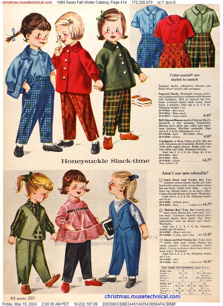 1960 Sears Fall Winter Catalog, Page 414