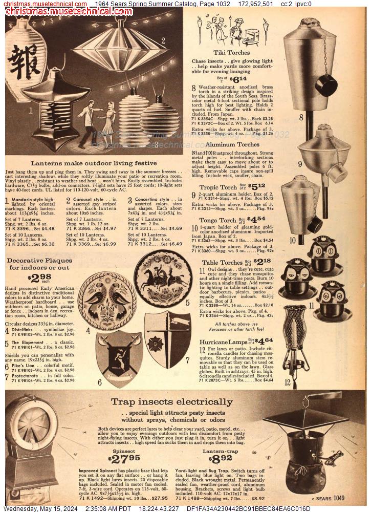 1964 Sears Spring Summer Catalog, Page 1032
