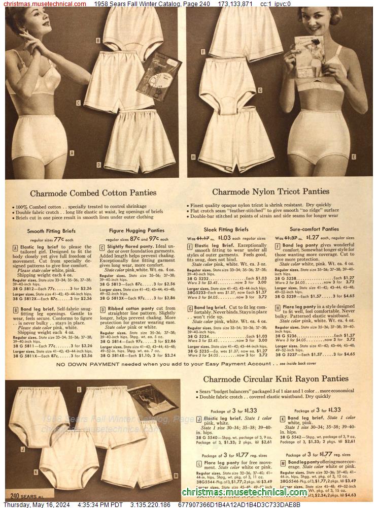 1958 Sears Fall Winter Catalog, Page 240