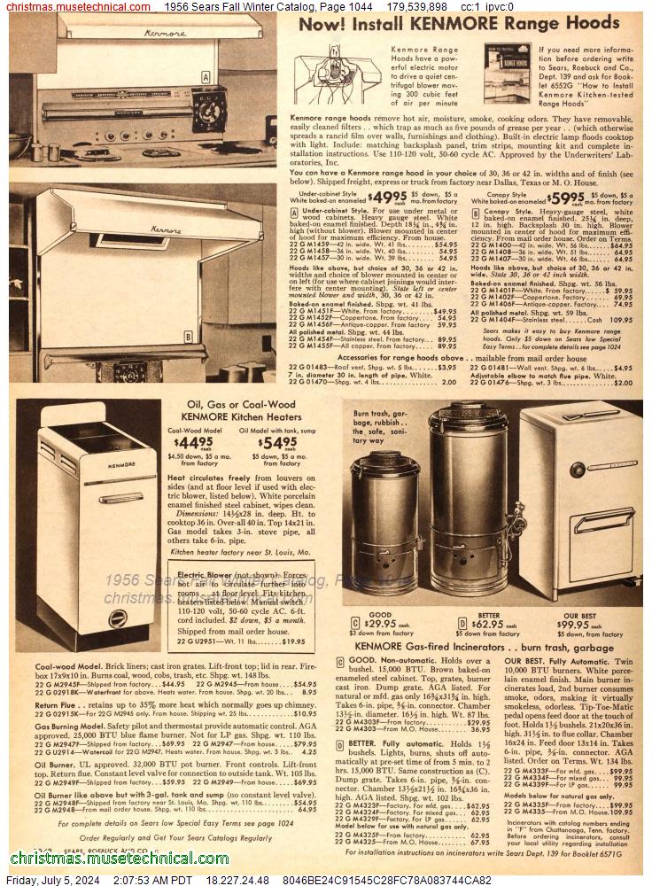 1956 Sears Fall Winter Catalog, Page 1044