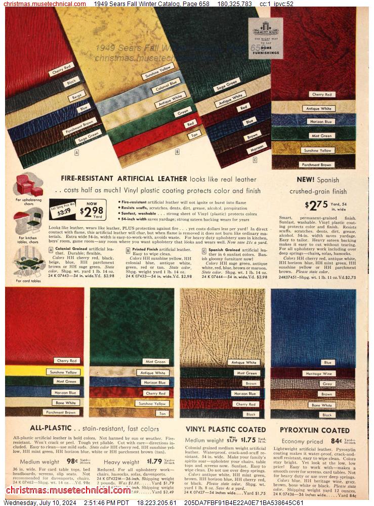 1949 Sears Fall Winter Catalog, Page 658