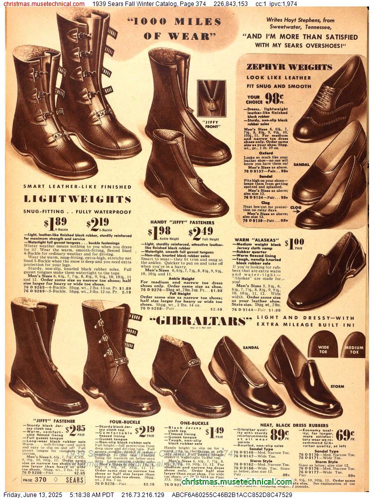 1939 Sears Fall Winter Catalog, Page 374