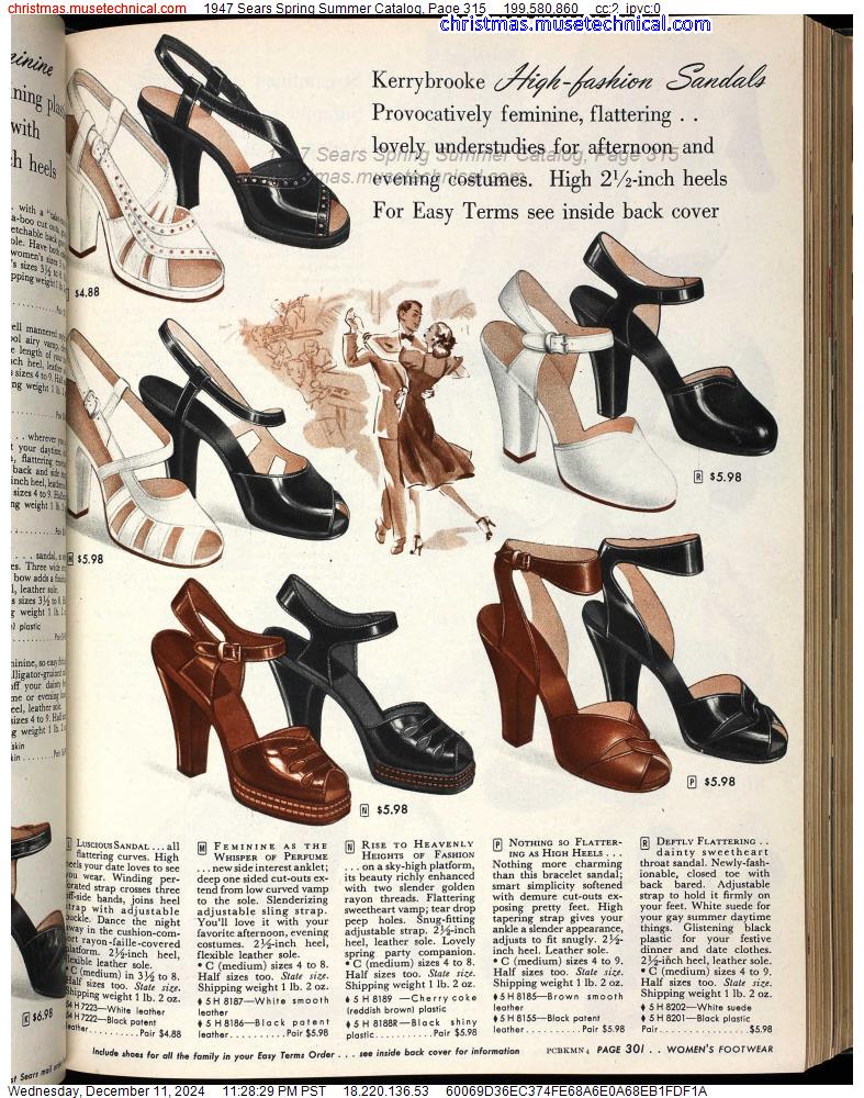 1947 Sears Spring Summer Catalog, Page 315