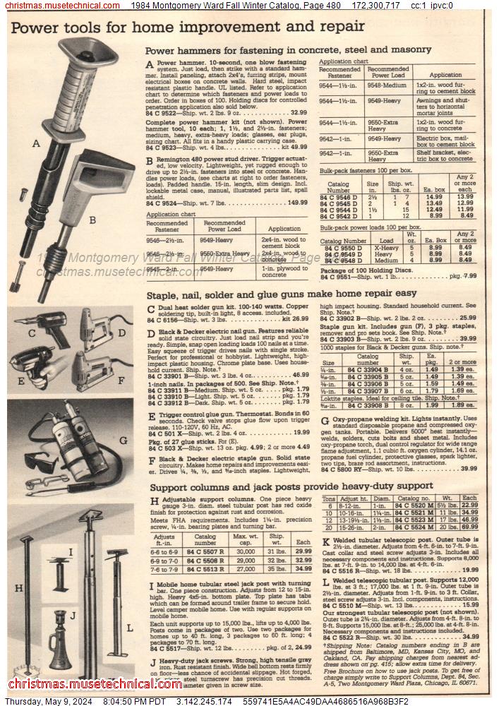 1984 Montgomery Ward Fall Winter Catalog, Page 480