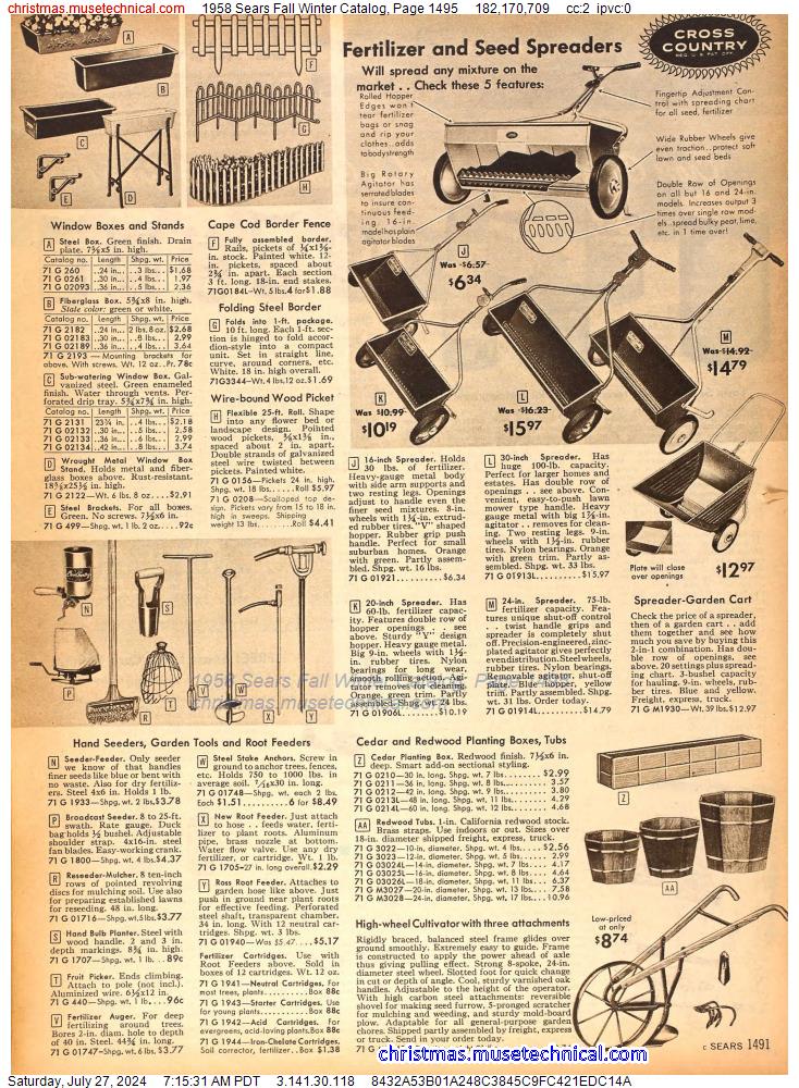 1958 Sears Fall Winter Catalog, Page 1495