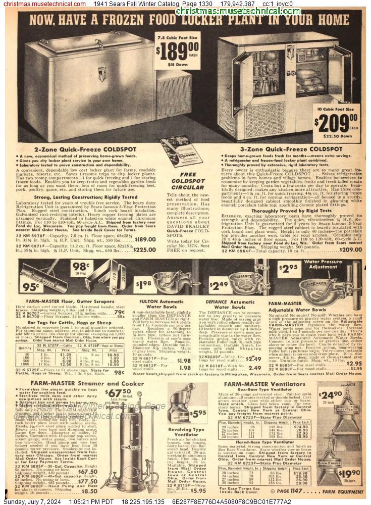 1941 Sears Fall Winter Catalog, Page 1330