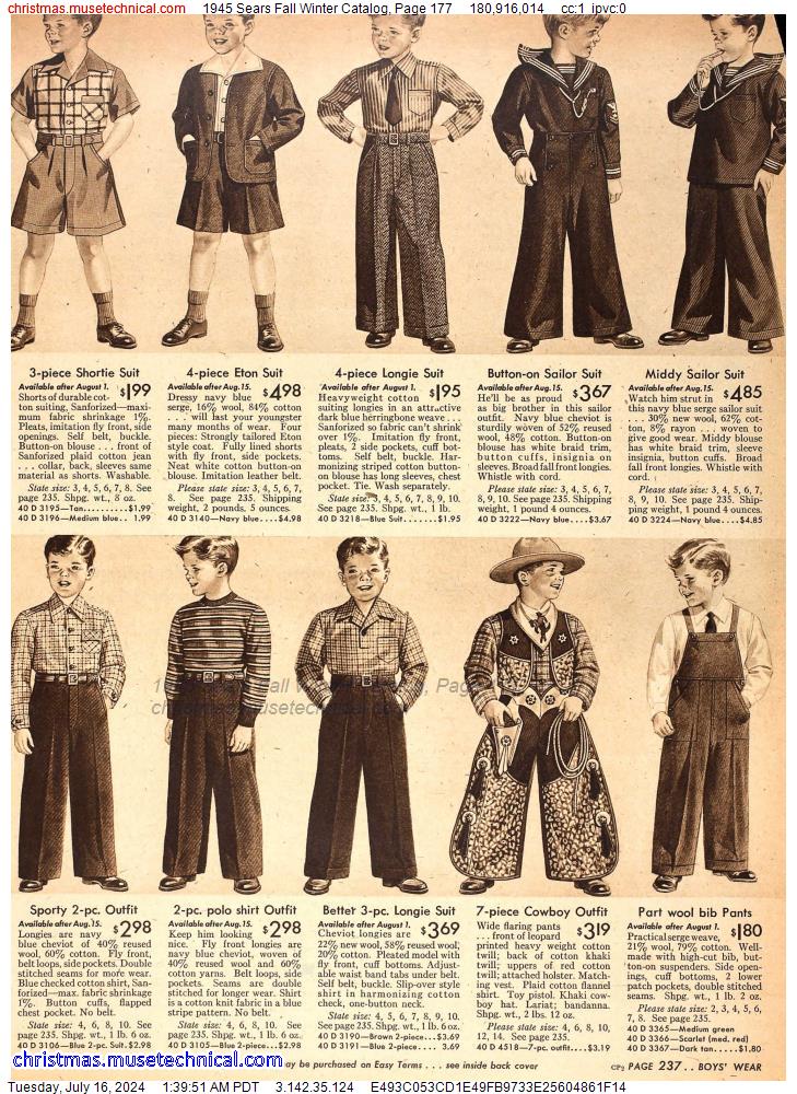 1945 Sears Fall Winter Catalog, Page 177