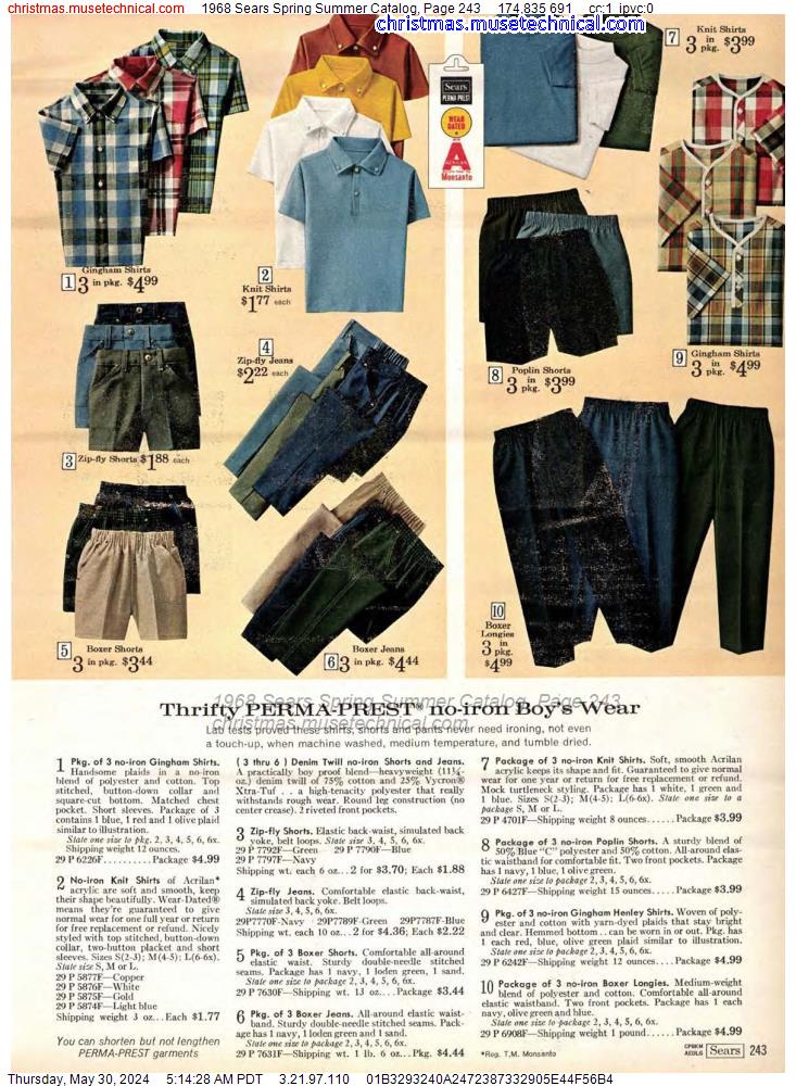 1968 Sears Spring Summer Catalog, Page 243