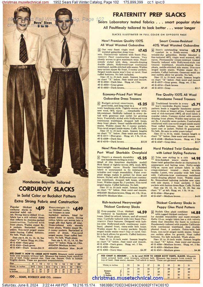 1952 Sears Fall Winter Catalog, Page 102