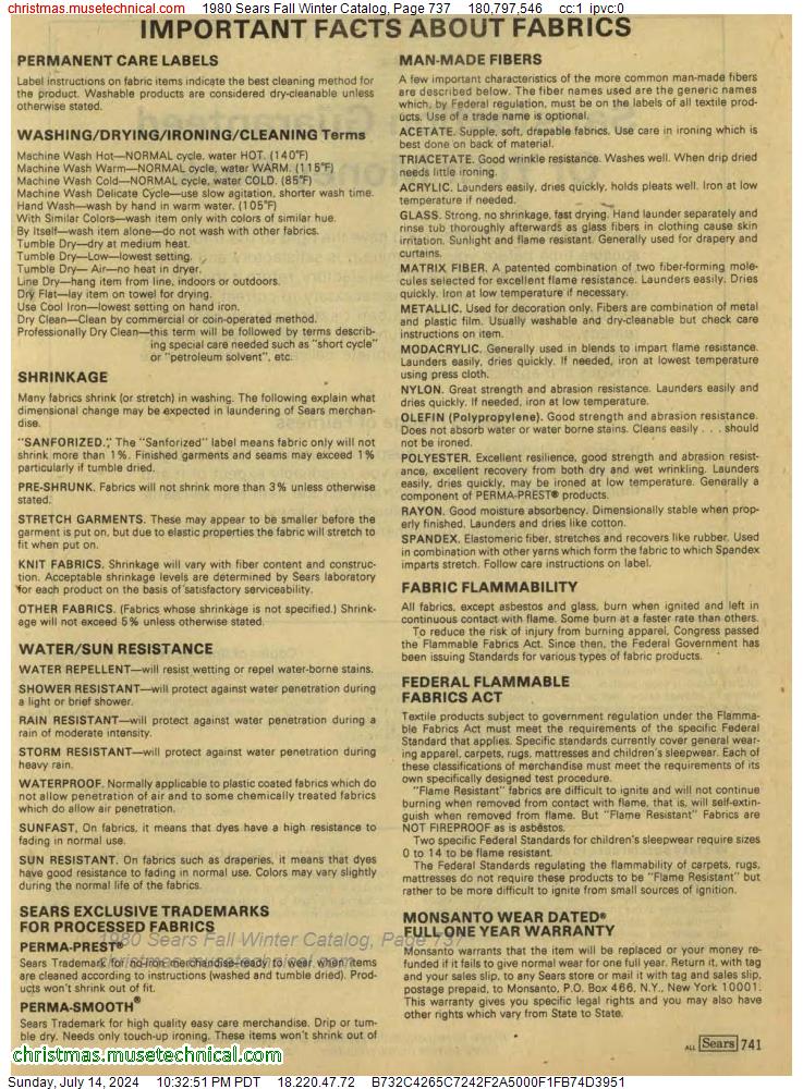 1980 Sears Fall Winter Catalog, Page 737