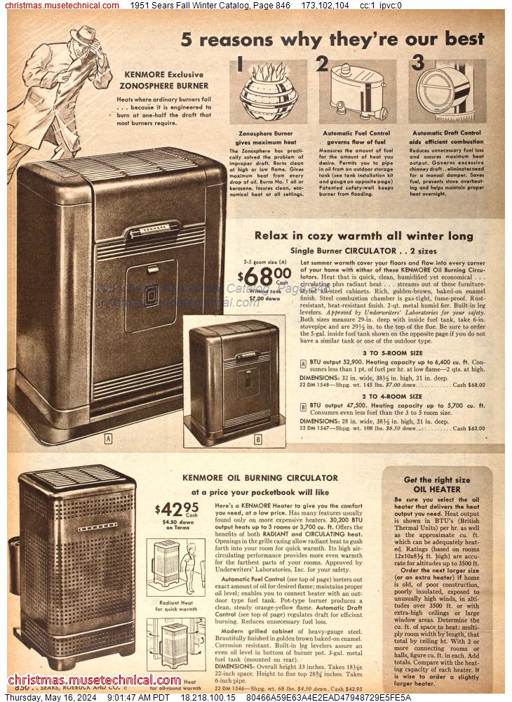 1951 Sears Fall Winter Catalog, Page 846
