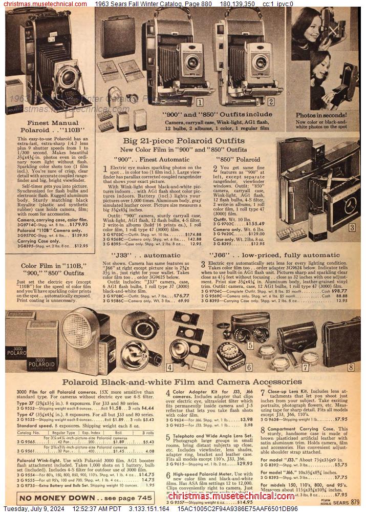 1963 Sears Fall Winter Catalog, Page 880