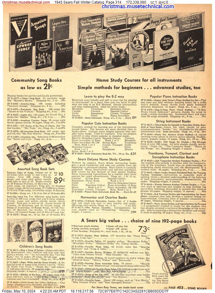 1945 Sears Fall Winter Catalog, Page 314