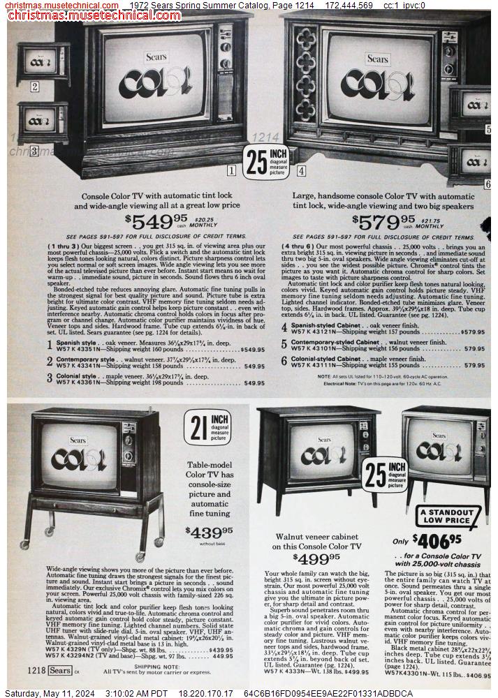 1972 Sears Spring Summer Catalog, Page 1214