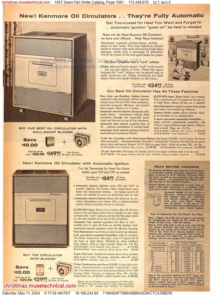 1957 Sears Fall Winter Catalog, Page 1061