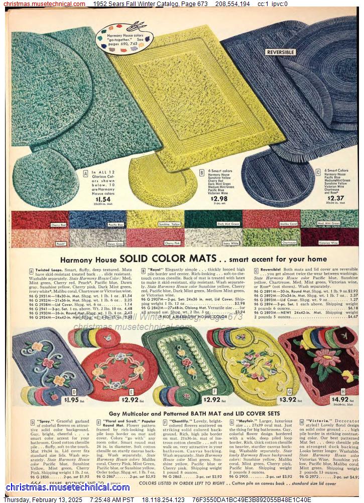 1952 Sears Fall Winter Catalog, Page 673