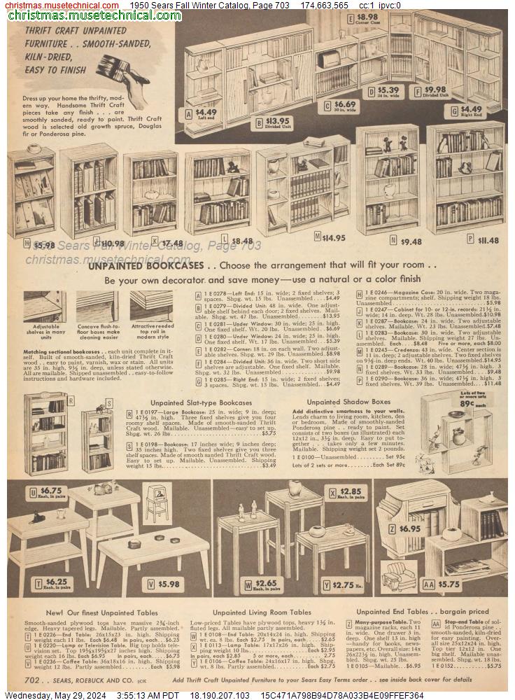 1950 Sears Fall Winter Catalog, Page 703