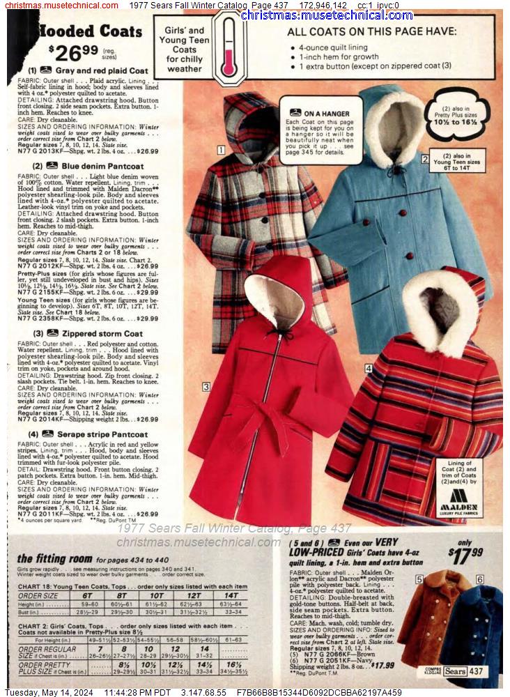1977 Sears Fall Winter Catalog, Page 437