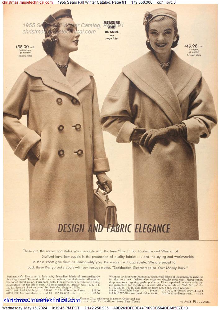 1955 Sears Fall Winter Catalog, Page 91