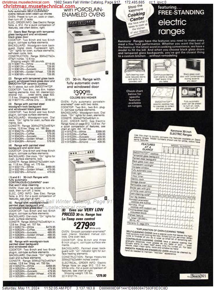 1982 Sears Fall Winter Catalog, Page 917