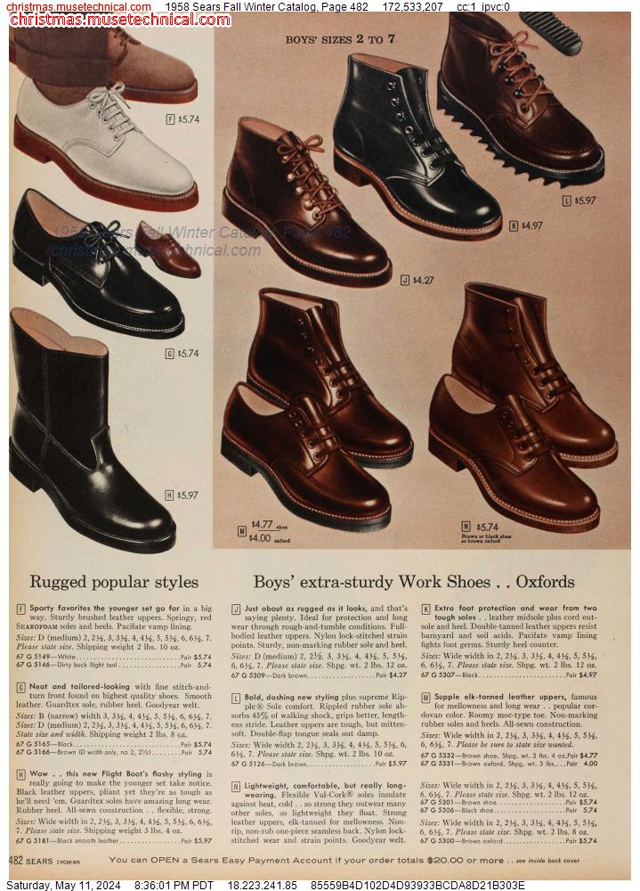 1958 Sears Fall Winter Catalog, Page 482