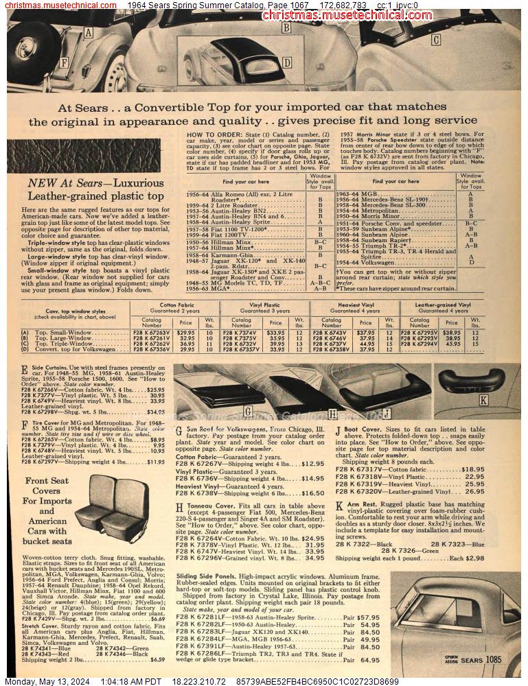 1964 Sears Spring Summer Catalog, Page 1067