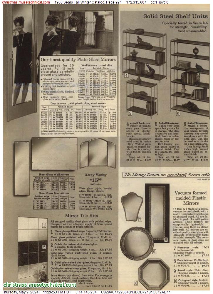 1968 Sears Fall Winter Catalog, Page 924