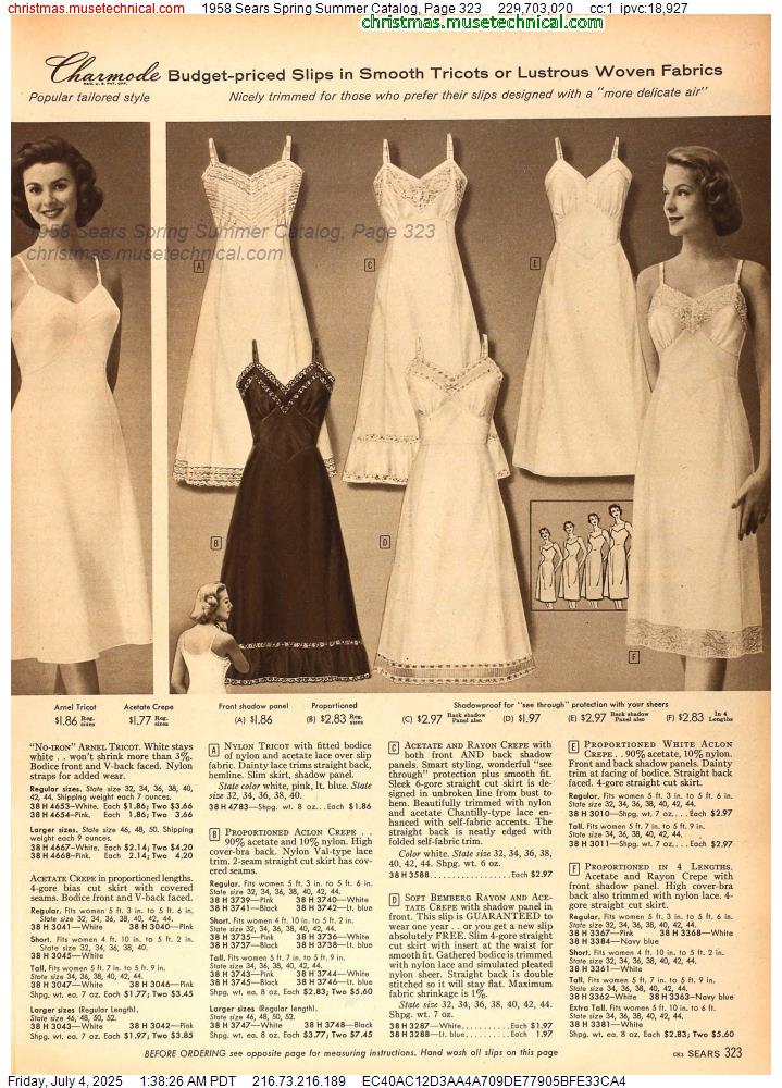 1958 Sears Spring Summer Catalog, Page 323