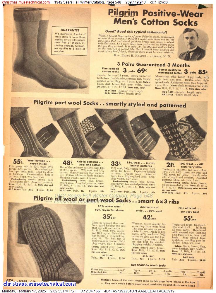 1942 Sears Fall Winter Catalog, Page 548