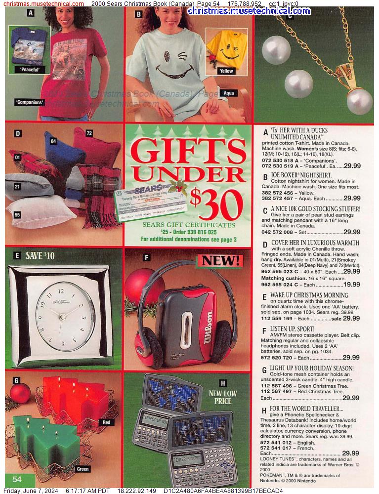 2000 Sears Christmas Book (Canada), Page 54