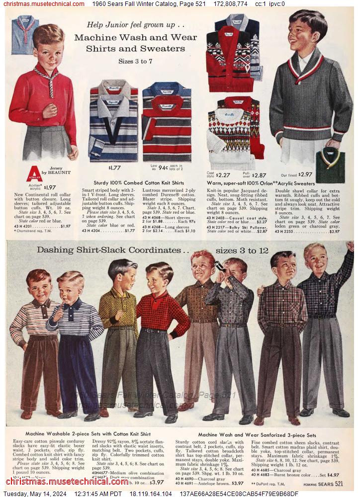 1960 Sears Fall Winter Catalog, Page 521