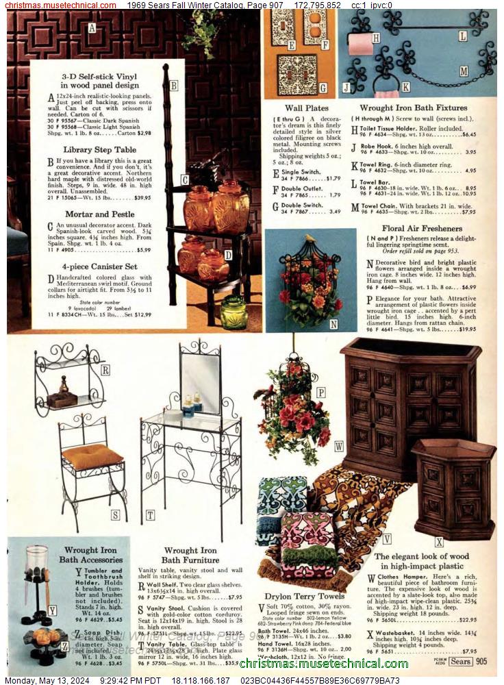 1969 Sears Fall Winter Catalog, Page 907