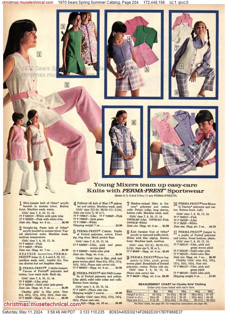 1970 Sears Spring Summer Catalog, Page 204