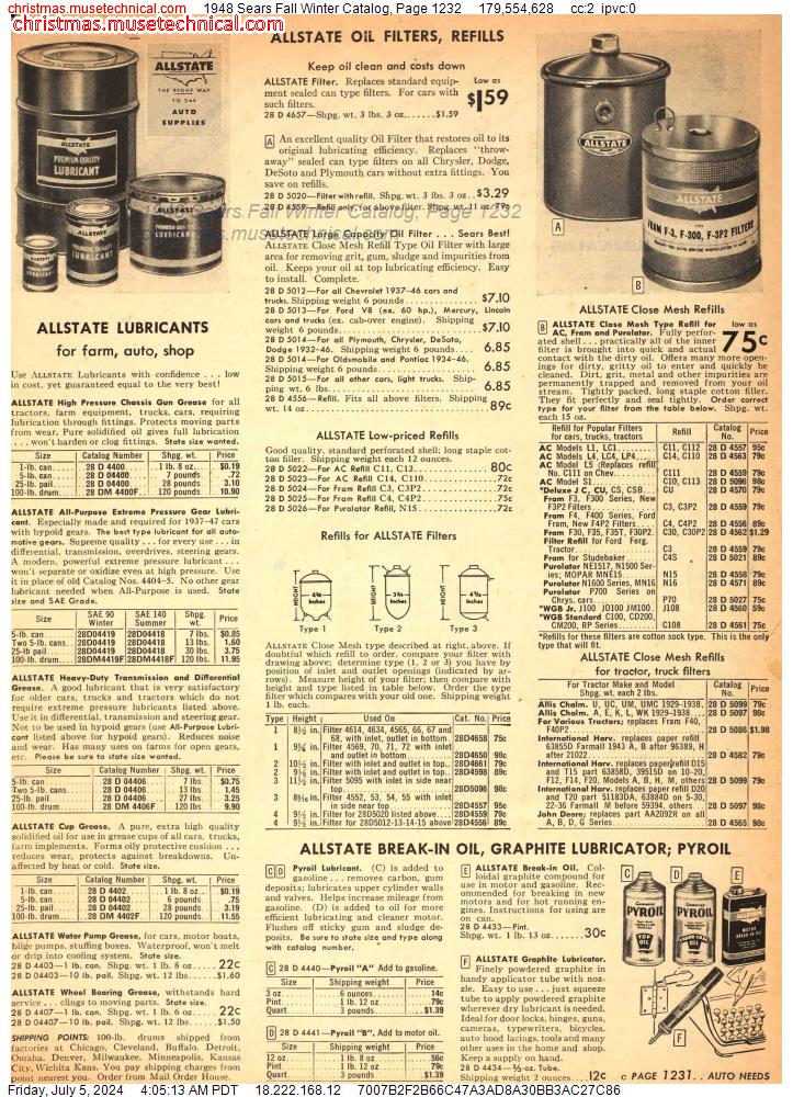 1948 Sears Fall Winter Catalog, Page 1232